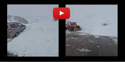 Erzurum'da yola çığ düştü