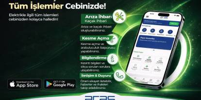 Aras EDAŞ mobil ile tüm işlemler cebinizde