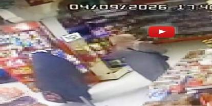 Marketten hırsızlık güvenlik kamerasına yansıdı