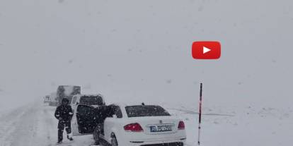 Palandöken geçidinde kar ve tipi etkili oldu