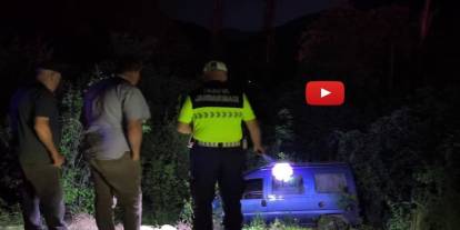 Freni patlayan araç bahçeye uçtu, sürücü yaralandı